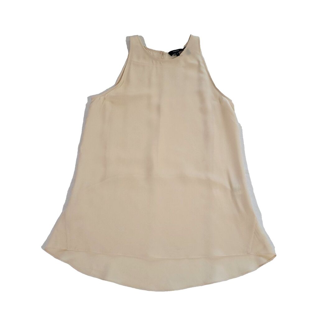 Theory Silk Champaign Kalstinn Blouse S feminine sleeveless Career Closet Staple - Picture 5 of 14
